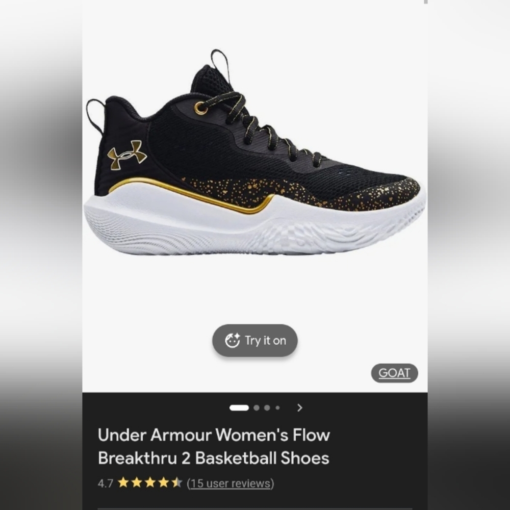 Under Armour Women's Flow Breakthru 2 Basketball Shoes - Black/Gold/White